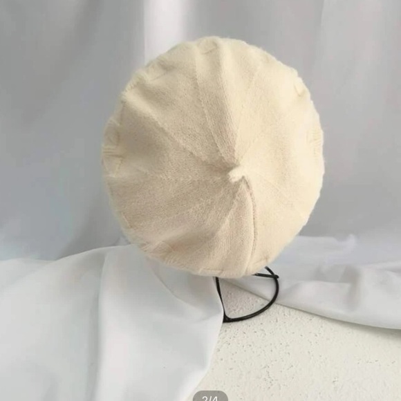 PARISIAN Solid Textured Beret Beige 100% Cotton O/S NWOT - Picture 2 of 7